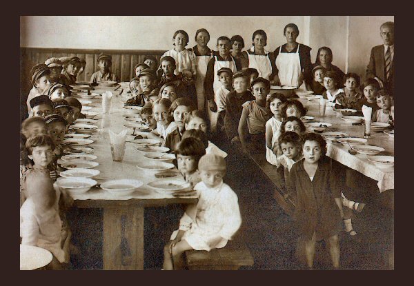 Orphans having lunch.